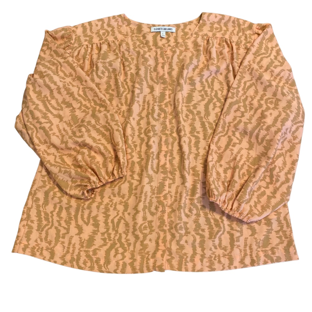 Elizabeth and James Button Down Printed Blouse Top